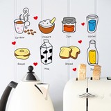 厨房餐具小贴物 时尚创意家居装饰贴画牛奶杯子墙贴冰箱瓷砖贴纸