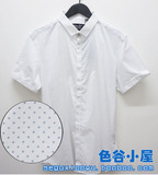 正品SELECTED思莱德 男士新款韩版波点白短袖衬衫衬衣415204011