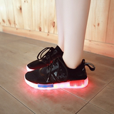 春夏季透气七彩发光鞋LED网布男女情侣夜光鞋USB充电学生灯光鞋子