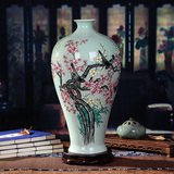 景德镇花瓶手绘喜鹊梅梢家居装饰客厅陶瓷花瓶摆设影青花瓶玄关
