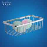 全铜浴室置物架铜蓝 浴缸平角网篮转角架 单层不锈钢四方形收纳架