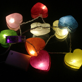 泰国线球动物温馨儿童房彩灯串批发 彩纸爱心 1米10灯电池灯包邮