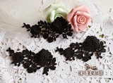 黑色蕾丝刺绣花片 花朵刺绣辅料 diy手工装饰衣服补丁贴布贴花