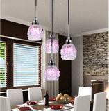 创意现代简约LED饭厅灯餐厅吧台玫瑰灯LED餐吊灯 LED卧室玻璃吊灯