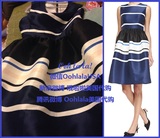 美国直邮 Kate Spade 蓝色条纹丝光面可爱礼服裙连衣裙 限时折扣