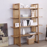 实木橡木新款大书架 开放式置物陈列架现代简约 办公室简易书柜架