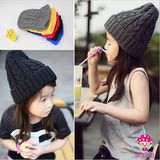 儿童帽子2-10岁男女童韩版纯色麻花宝宝冬季保暖针织小孩毛线帽子