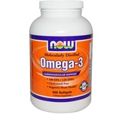 美国进口Now Foods Omega-3  欧米伽3 深海鱼油 血压 血脂 500粒