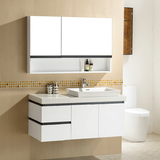 新款欧式简约现代橡木浴室柜洗漱台卫生间梳洗柜挂墙式洗手盆组合