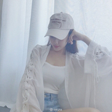 韩国夏装新品宽松雪纺百搭开衫 蝙蝠袖绑带设计显瘦披肩防晒衫女