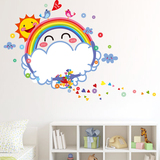 儿童房间幼儿园卡通可爱彩虹白板贴装饰自粘墙贴纸贴画可移除涂鸦