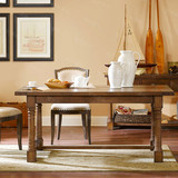 美式乡村实木餐桌法式新古典客厅长方形餐桌北欧风格复古做旧餐桌