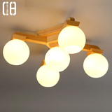 美式大气实木客厅吸顶灯创意个性LED餐厅灯温馨卧室北欧木质顶灯