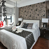新中式双人床 样板间床 现代简约实木家具 酒店卧室床 样板房家具