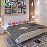 简约现代板式床1.8双人床1.5米烤漆高箱床气动储物床卧室成套家具