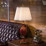 欧式陶瓷台灯 铜台灯 创意红色样板房别墅会所客厅书房卧室床头灯