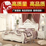 欧式床高箱床1.8米皮床白色描银婚床法式双人床田园床实木公主床