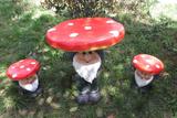 花园摆件 仿真蘑菇雕塑工艺品 户外园林庭院景观装饰品桌椅套装