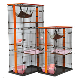 豪华木质 复古 猫笼子猫别墅 大号通用 双层三层四层 猫笼 宠物笼