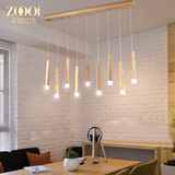 北欧实木餐厅吊灯个性创意饭厅卧室书房现代简约中式木艺led灯具