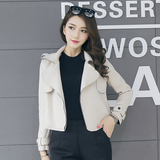 2016春装新款韩版短外套女女式机车服鹿皮绒短款上衣潮外套女