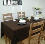 简约深咖啡素色桌布 现代台布 宜家茶几垫布 北欧长条餐桌布艺 棉