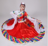 新款藏族舞蹈服装女表演服大气藏族服饰演出服少数民族水袖大摆裙