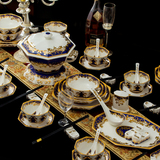 包邮景德镇骨瓷餐具套装60头奢华宫廷款欧式碗盘碟陶瓷器餐具中式