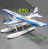新款 电动遥控水上飞机模型 LED灯 塞斯纳185 现货 EPO入门 蓝色