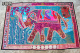印度纯手工挂毯盖布装饰布 纱丽拼布壁挂壁毯 家居装饰画多色入