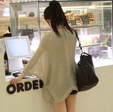 2014秋装新款韩版中长款外搭薄款毛衣 针织蝙蝠衫女开衫春秋外套