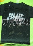 北京演唱会cnblue亲笔签名 Can't Stop应援队服BLUE MOON蓝色T恤