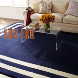 地中海蓝色宜家地毯现代几何图形个性地垫客厅茶几样品间定制地毯