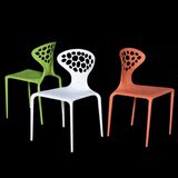 欧式时尚白色餐椅宜家简约休闲塑料椅子镂空防滑环保特价爆款