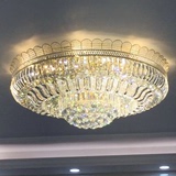 S金色圆形大气LED客厅灯欧式时尚大厅水晶吸顶灯餐厅灯具1 1.2米