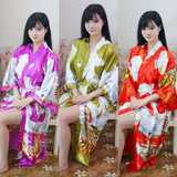 日本 睡袍浴袍居家服和服经典民族风唐装男女士睡衣 孔雀开袍