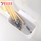 塑料筷笼沥水筷子勺子收纳餐具架子置物架韩式创意筷子筒静电挂式