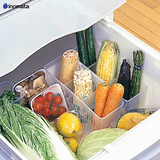 日本进口inomata 三分隔冰箱整理筐 厨房塑料收纳盒 整理盒储物盒