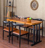美式复古做旧铁艺实木办公桌会议桌电脑桌餐厅桌书桌咖啡桌椅套装