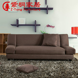 紫桐多功能沙发床布艺日式实木双人懒人客厅小户型折叠沙发床1.8