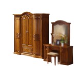 四门衣柜 欧式卧室实木衣橱 深色整体 新古典大衣柜 对拉门衣柜