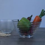 透明大号玻璃碗 螺纹玻璃沙拉碗水果碗套装 烘焙揉面碗 厨房餐具