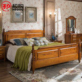 和购家具 美式乡村全实木床1.8米双人床1.5高档中式床欧式床CF-02