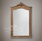 欧式浴室镜 新古典美式梳妆化妆镜框 雕花镂空壁挂式方形装饰镜子