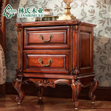 林氏木业美式新古典床头柜复古置物柜全实木床边桌家具LS026CG1