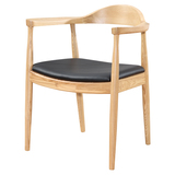 北欧宜家牛角椅实木餐椅水曲柳原木色餐椅高档时尚简约咖啡厅餐椅