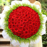 99朵红玫瑰鲜花上海同城速递求婚生日浪漫元旦圣诞情人节预订花束