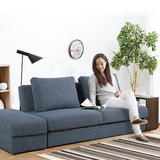 日式小户型布艺可折叠沙发床宜家实木多功能带收纳沙发床组合1.8