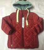 CHN DKNY冬季新款童装男童加厚棉衣儿童棉服保暖外套羽绒服酒红色