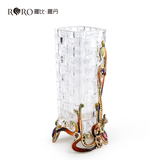 罗比罗丹创意田园风珐琅彩花瓶居家装饰摆件德国进口玻璃花插瓶子